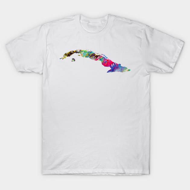 Cuba map T-Shirt by erzebeth